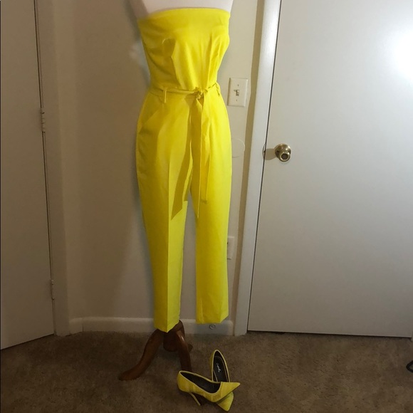 Pants - Neon Yellow sleeveless pant jumper